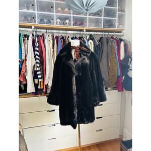 Vintage Tissavel France Faux Fur Acrylic Fur Jacket Coat Size Large